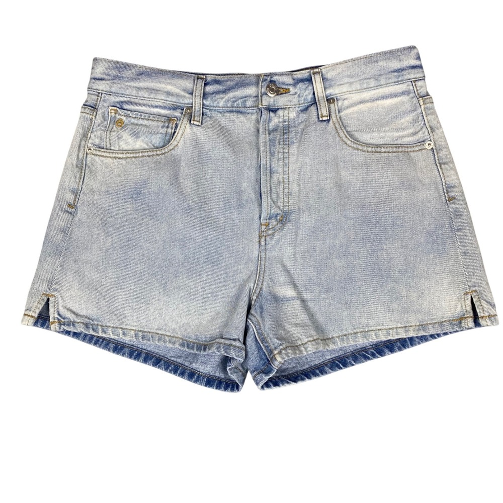 Etica High Rise Light Wash Cotton Denim Button Fly Jean Shorts Womens 29